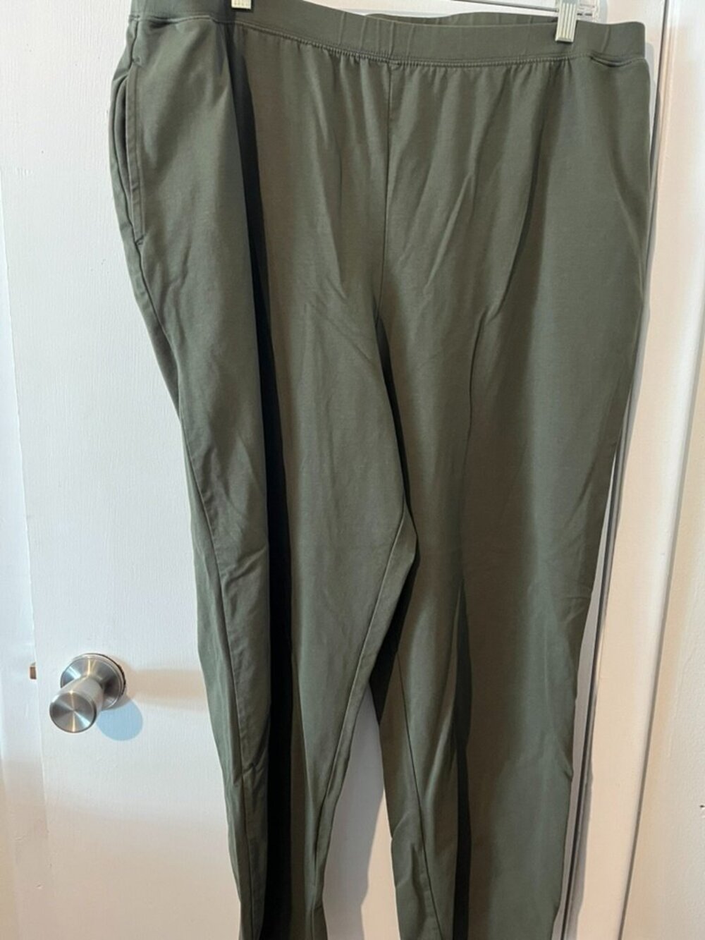 CATHERINES OLIVE GREEN PULL ON PANTS SZ 1XWP